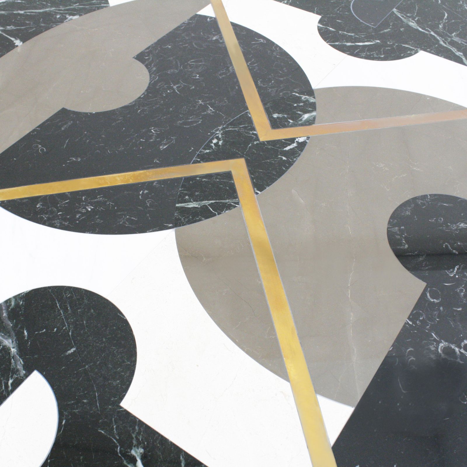 Mid Century Modern Italian By L.A. Studio Circular Marble And Brass Table photo buy