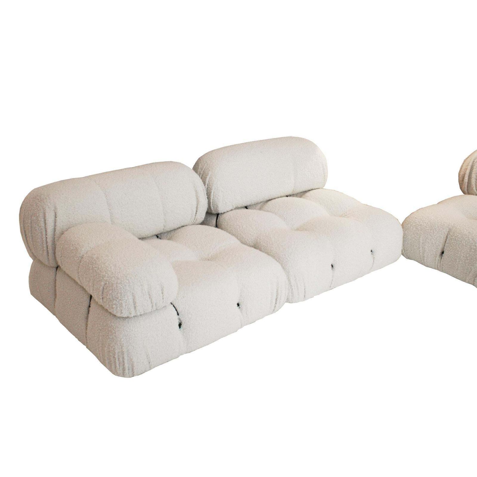 Camaleonda Modular Sofa By Mario Bellini, Italy 70s, White Bouclé Reupholstered photo vintage