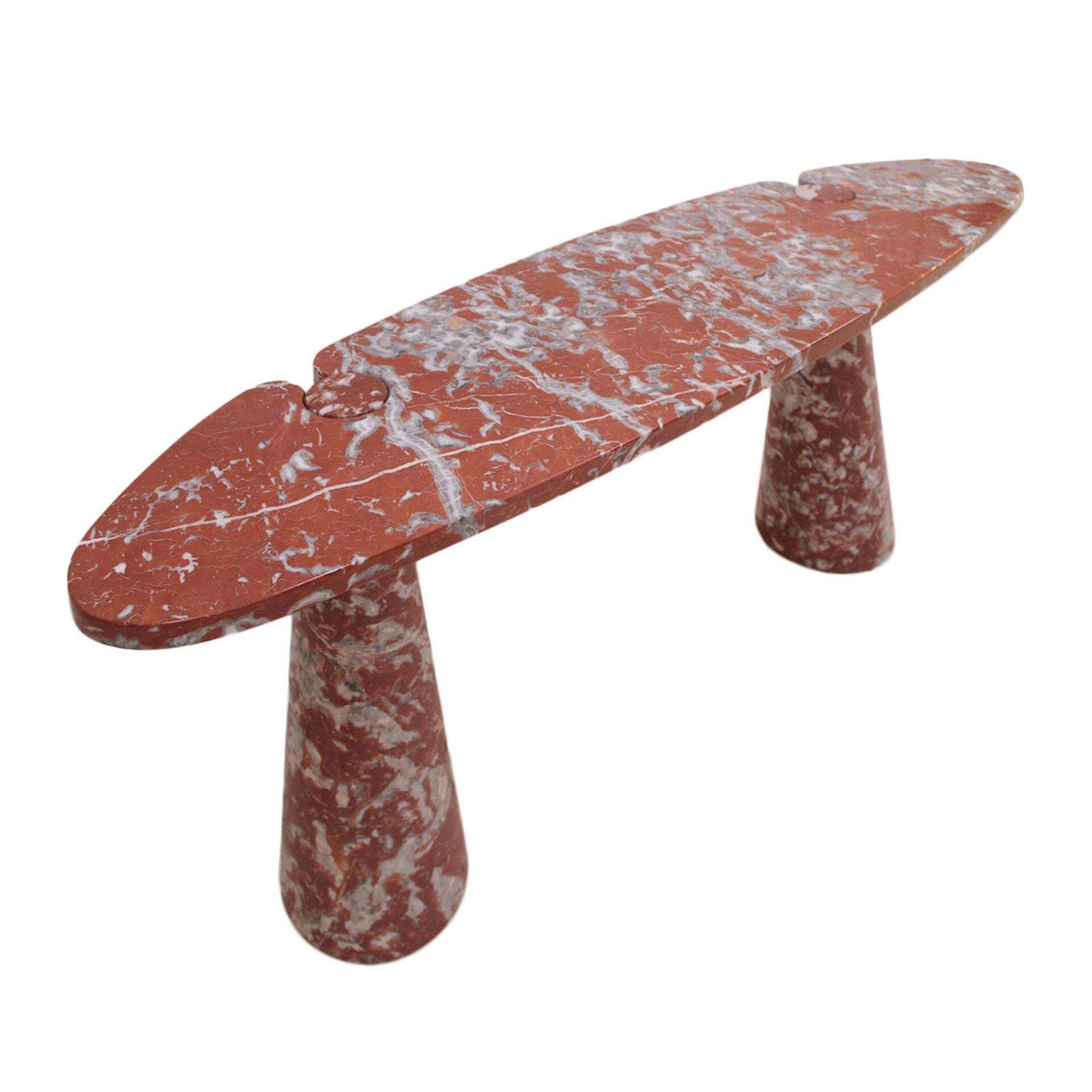 Midcentury Angelo Mangiarotti Italian Console Red Marble For Skipper photo for sale