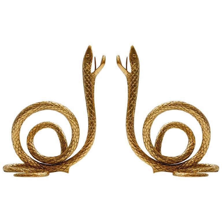 Mid Century Style Bronze Italian Pair Of Candelabra