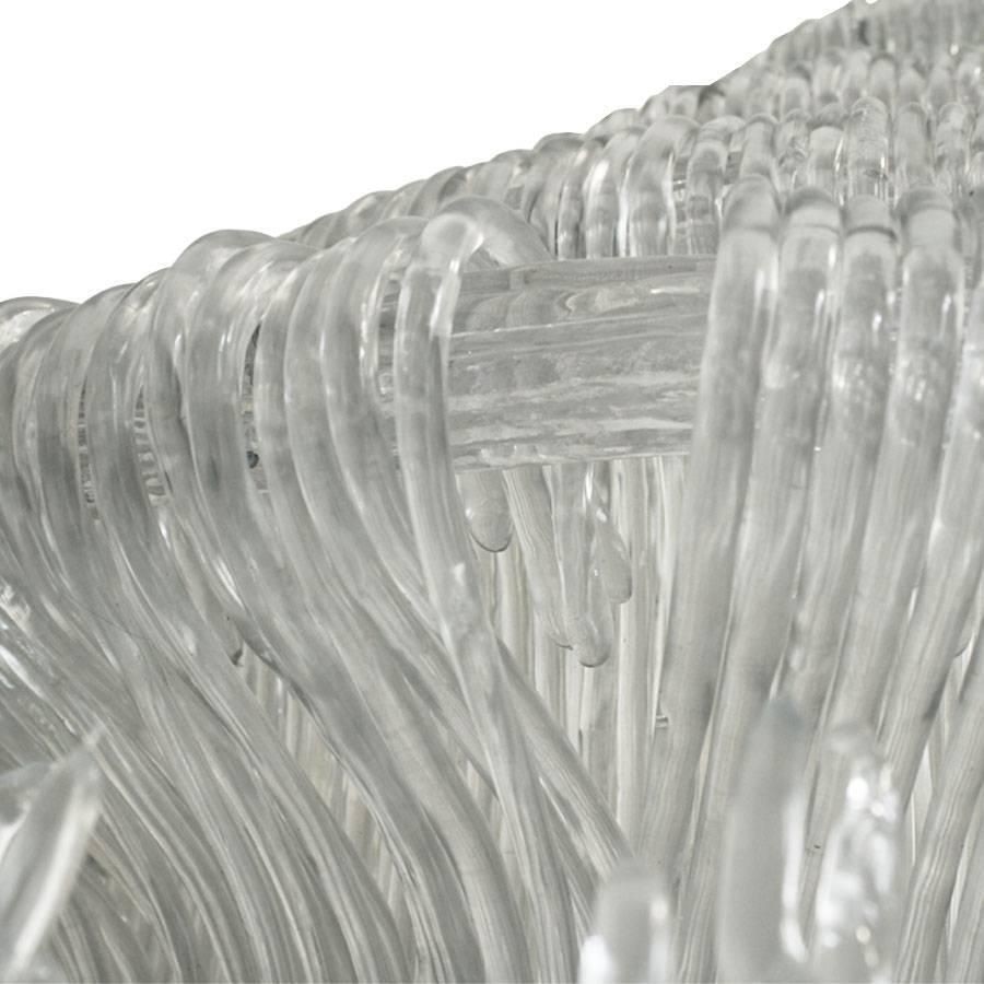 Contemporary Rare Sculptural Italian Clear White Suspension Lamp   Chandelier photo Lighting