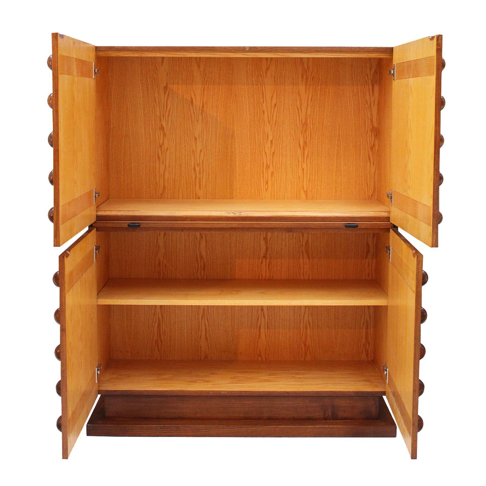 Brutalist Style Italian Dry Bar Made Of Oak Wood, Drinks Cabinet photo vinterior