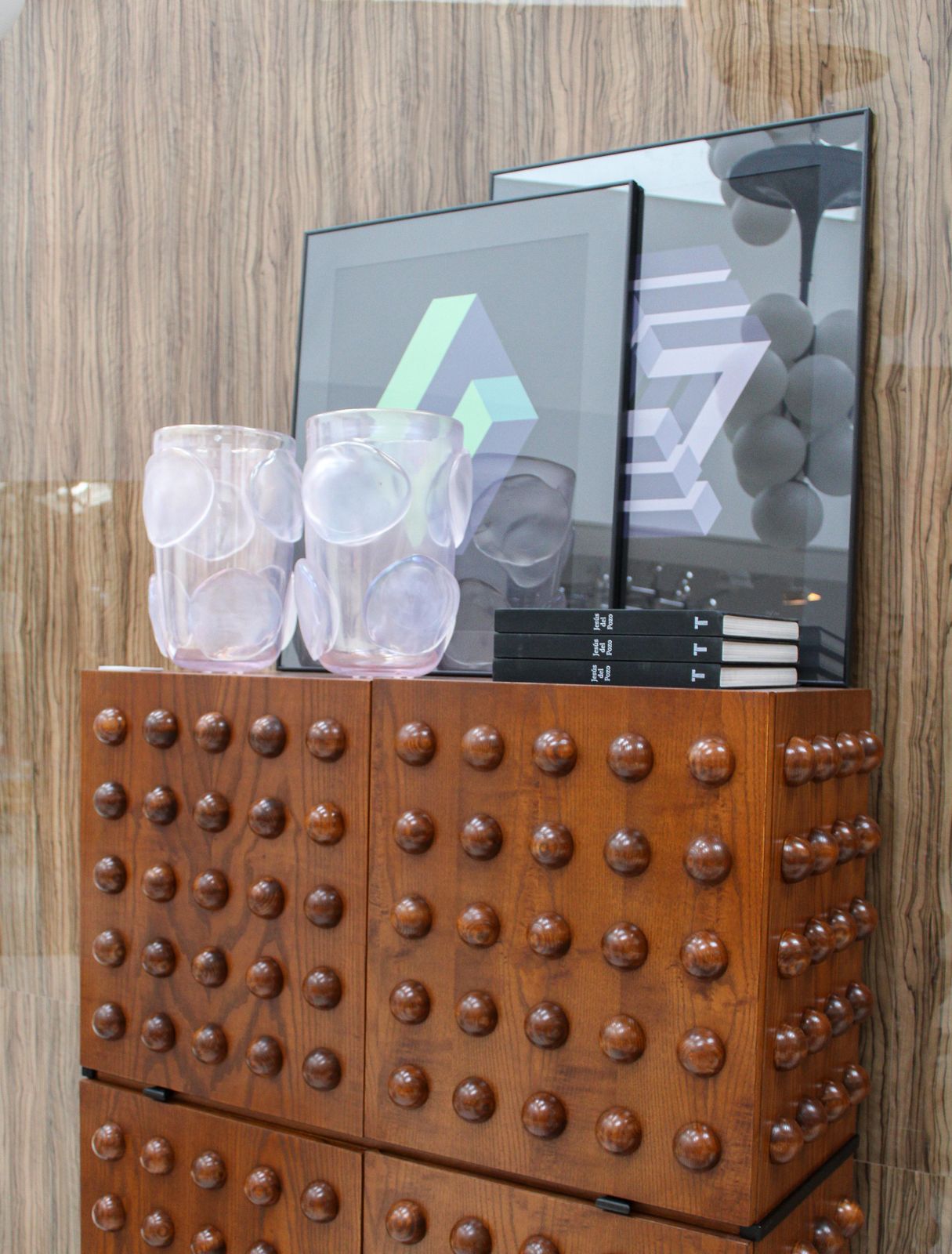 Furniture Brutalist Style Italian Dry Bar Made Of Oak Wood, Drinks Cabinet photo