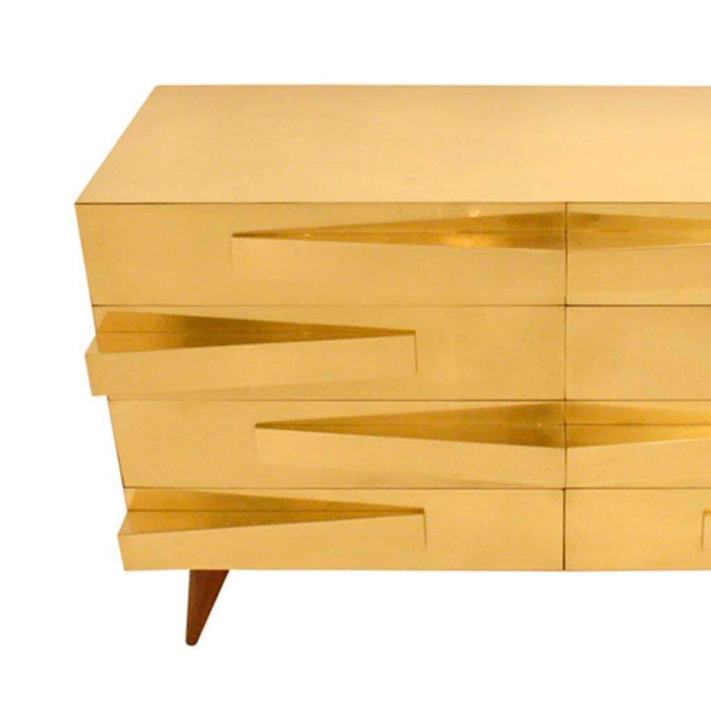 Mid Century Modern Style Wood And Brass Italian Pair Of Commodes photo buy