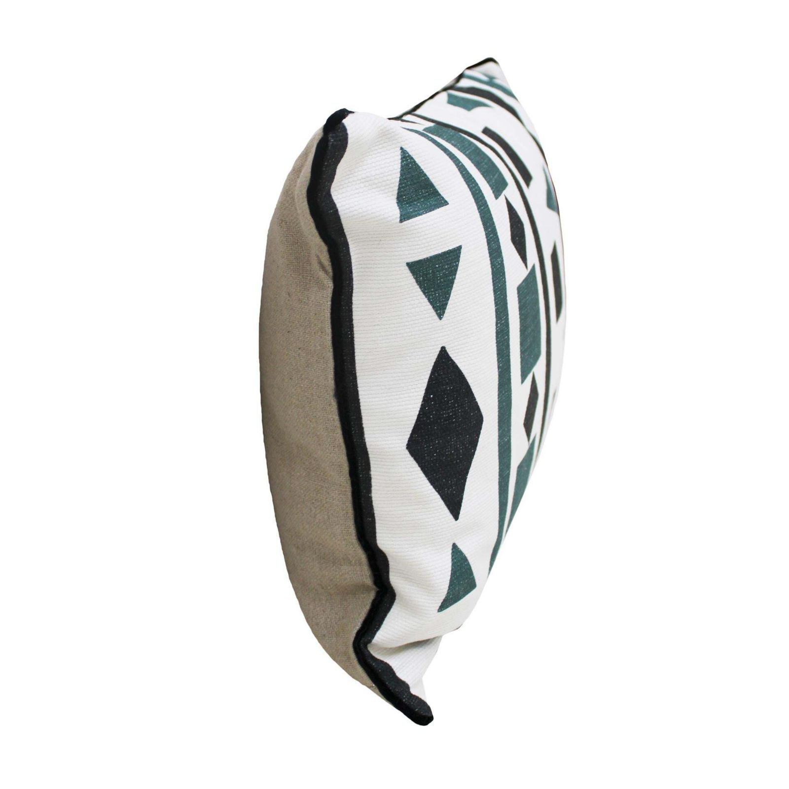 Contemporary Geometric Print Pillow In Linen And Cotton photo Textiles