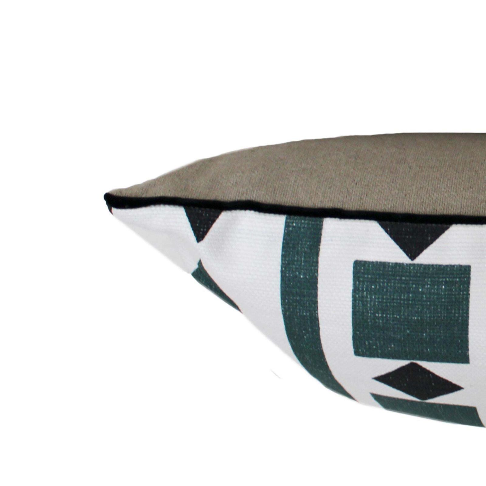 Contemporary Geometric Print Pillow In Linen And Cotton photo vinterior