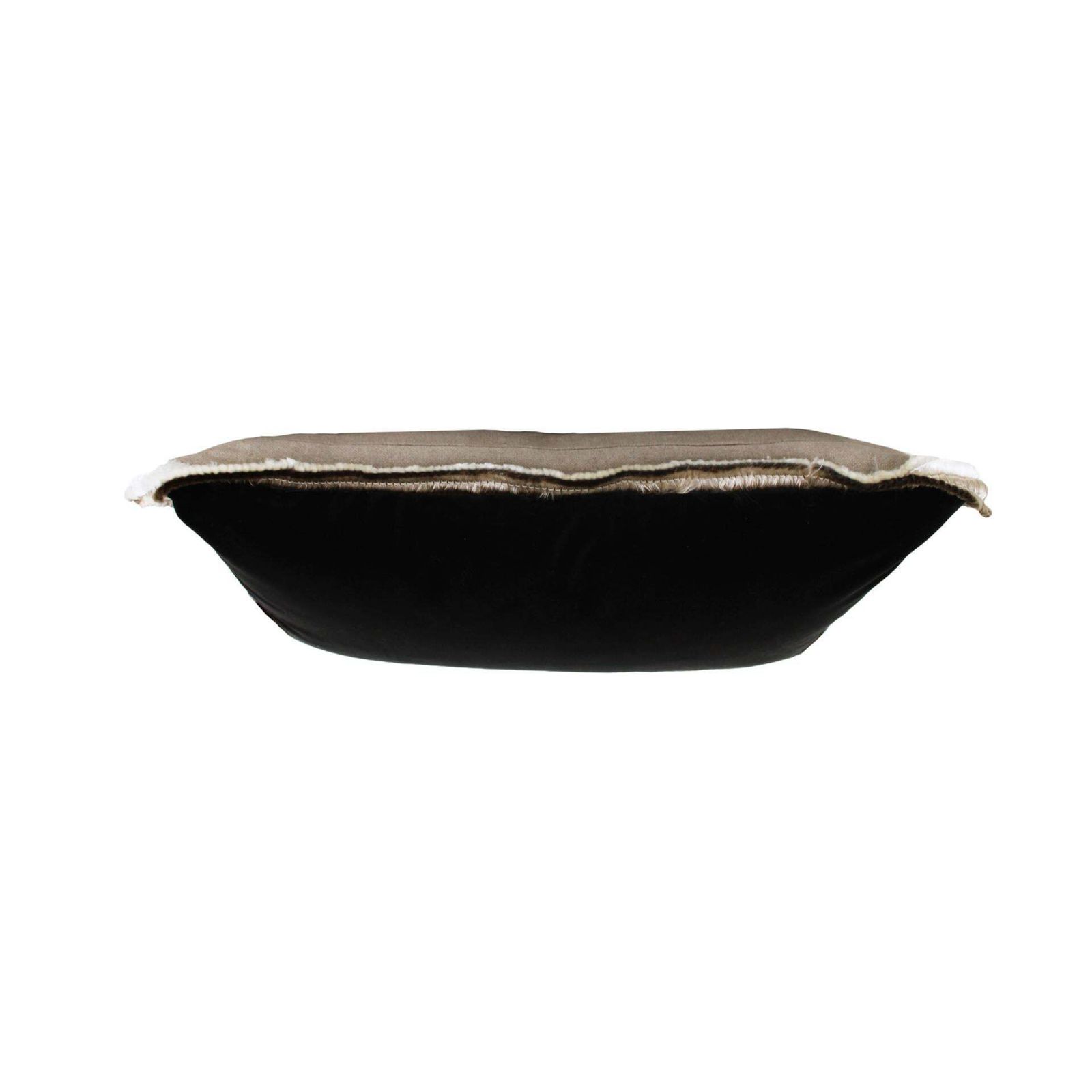 Velvet Cushion In Cotton With Double Tinsel Trim And Linen Back photo for sale