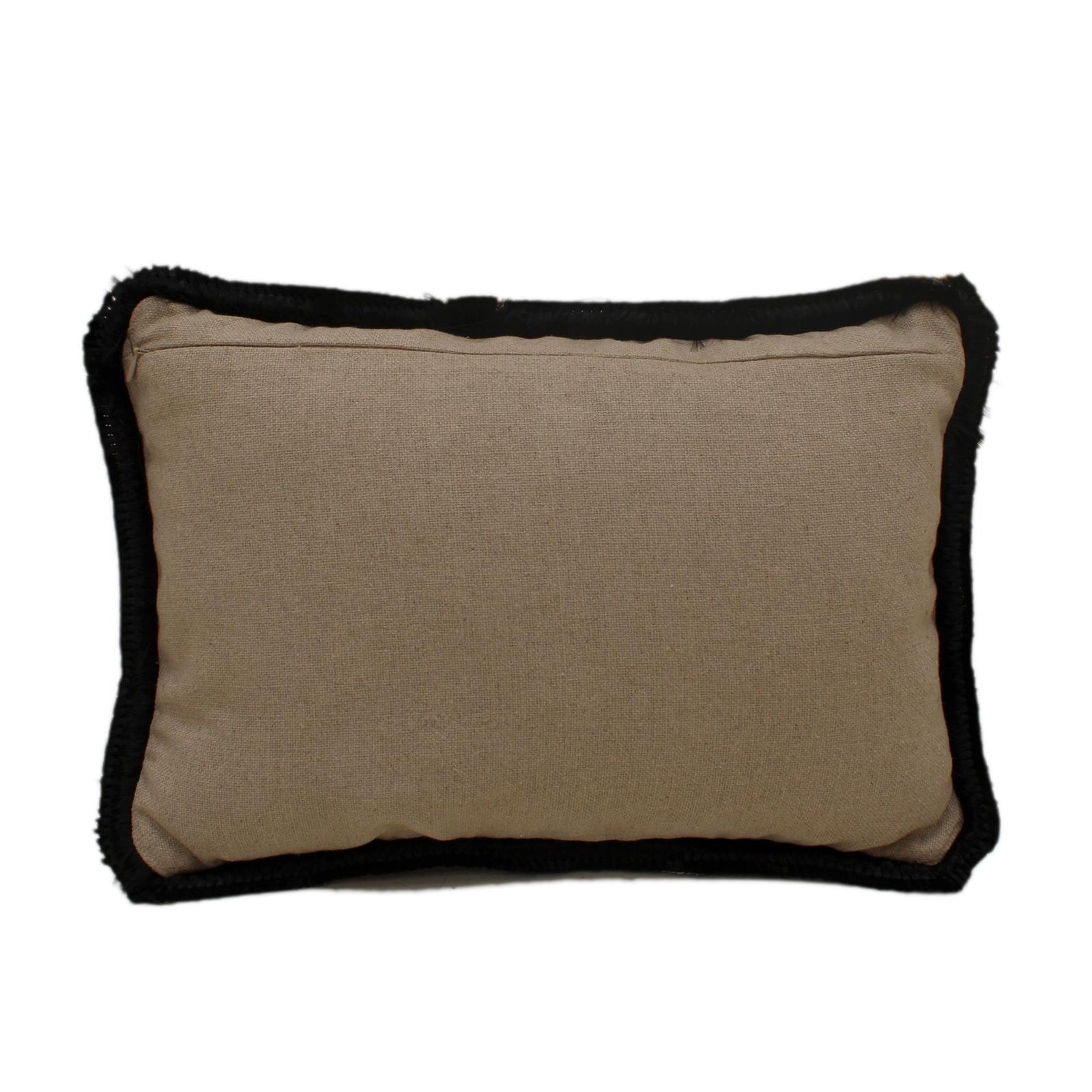 Leopard Print Velvet Cushion In Cotton With Double Tinsel Trim And Linen Back photo furniture
