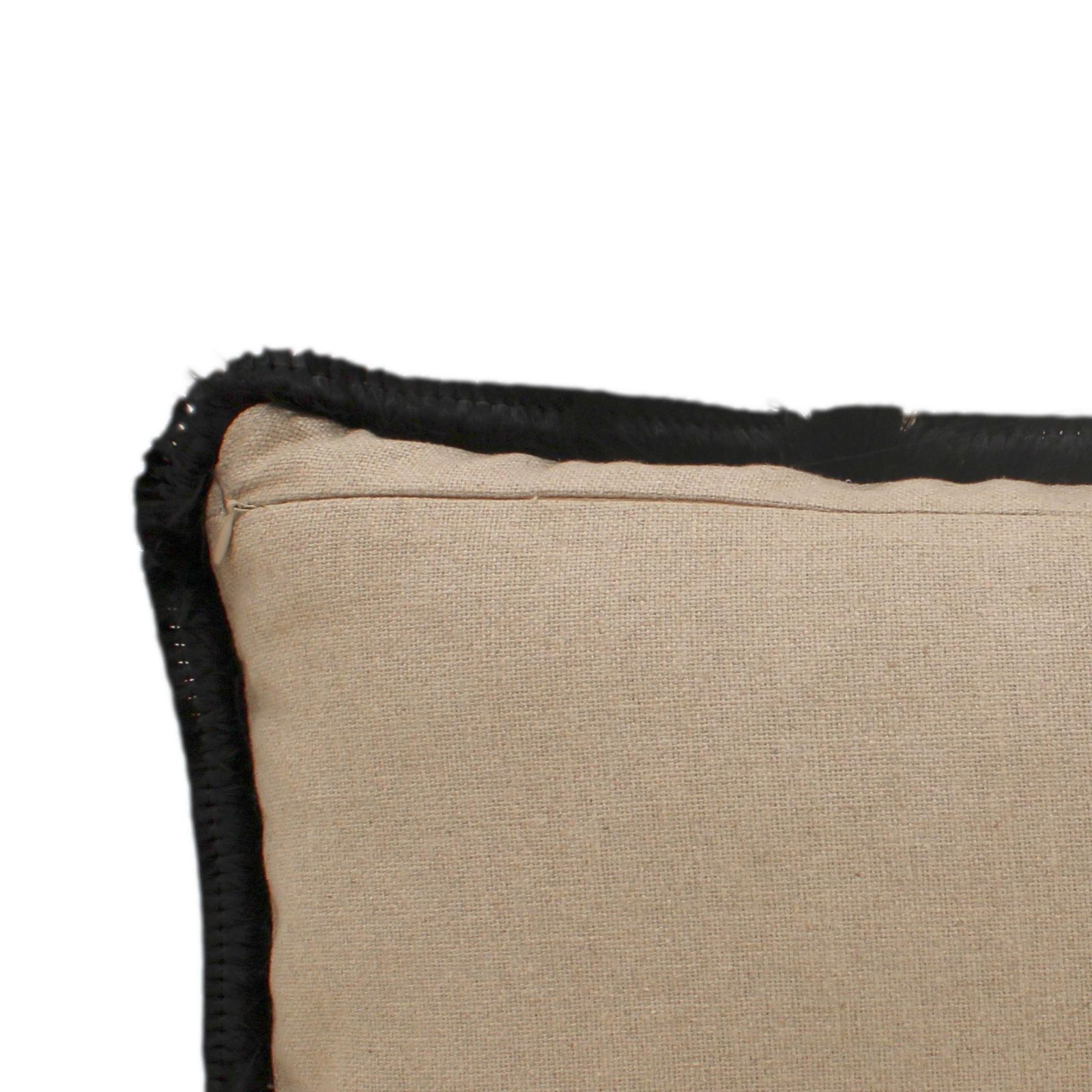 Leopard Print Velvet Cushion In Cotton With Double Tinsel Trim And Linen Back photo 123.0