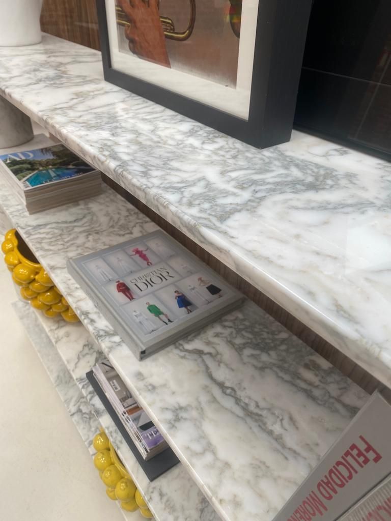 Mid Century Modern Loico Bookcase By Angelo Mangiarotti In White Carrara Marble photo vinterior