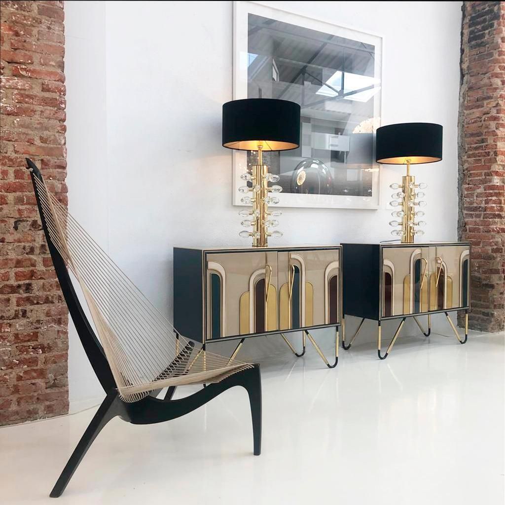 photo furniture Mid Century Modern Style Pair Of Sculptural Murano Glass Italian Table Lamps