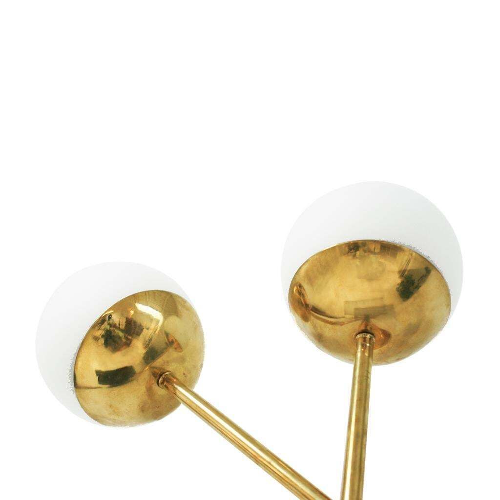 Mid Century Italian Modern Style Brass And Glass Sconces, Set Of 2 photo Lighting