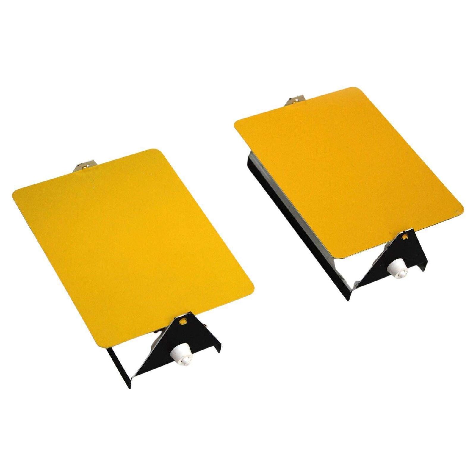 Mid Century Modern Charlotte Perriand Mod. Cp1 Pair Of Yellow French Sconces