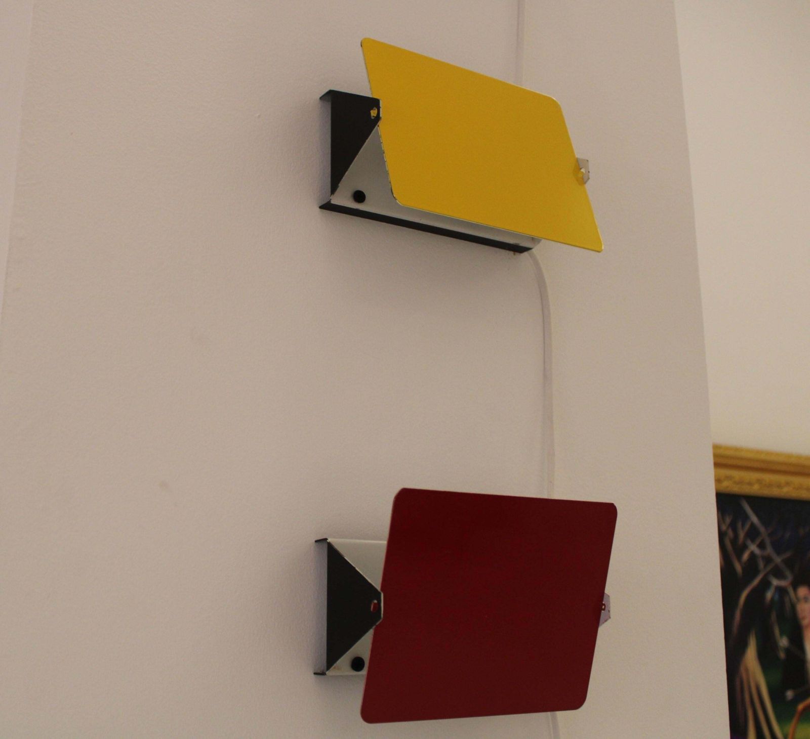 Mid Century Modern Charlotte Perriand Mod. Cp1 Pair Of Yellow French Sconces photo buy