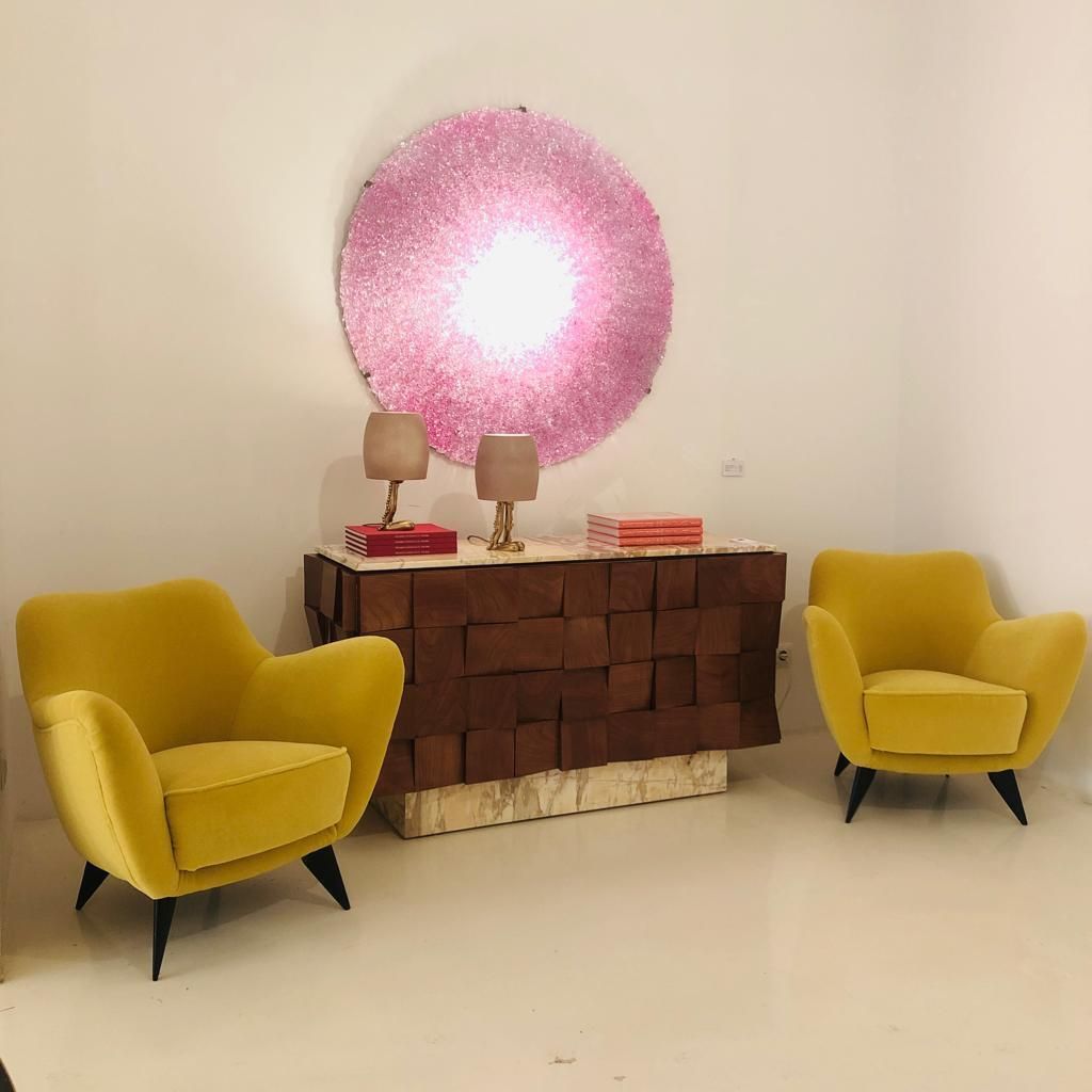 Jacopo Foggini Contemporary Modern Circular Pink Polycarbonate Italian Wall Lamp photo vintage