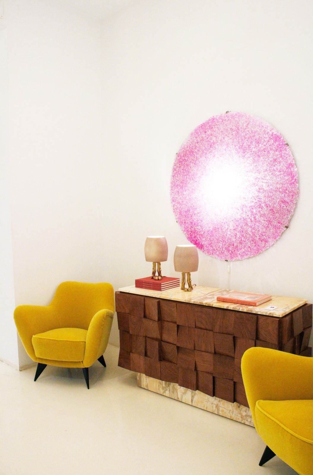 Lighting Jacopo Foggini Contemporary Modern Circular Pink Polycarbonate Italian Wall Lamp photo