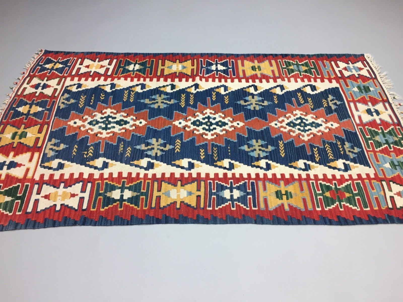 Handmade Turkish Kilim Rug 190x116cm Shabby Vintage Wool Country Home Kelim photo for sale
