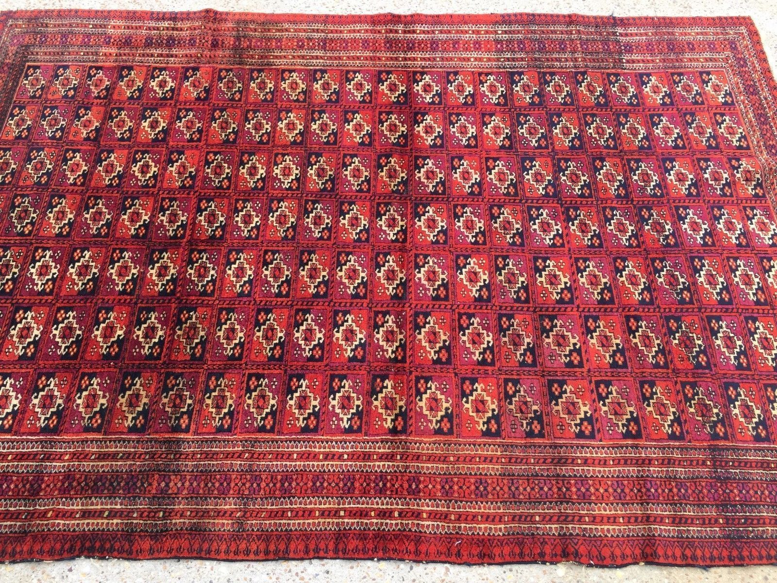 Antique Vintage Traditional Turkoman Rug 180x122cm Oriental Hand Made Rug photo for sale