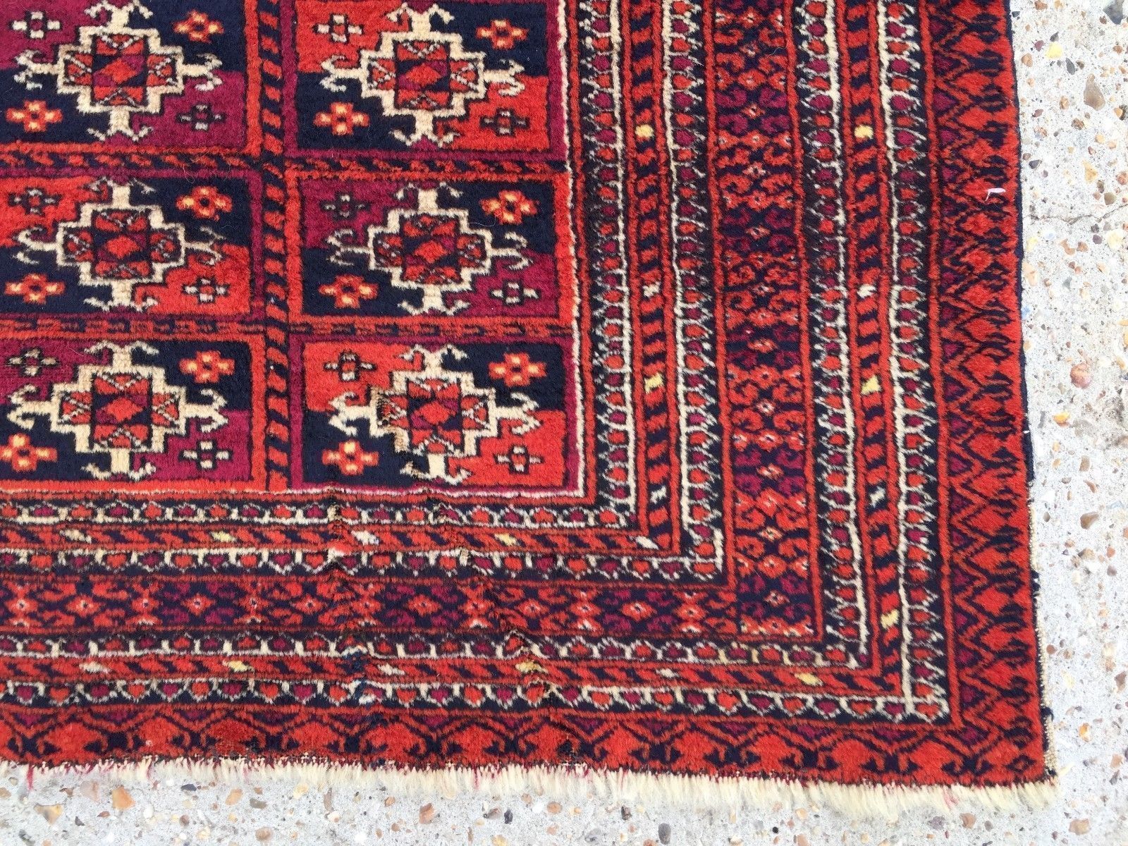 Antique Vintage Traditional Turkoman Rug 180x122cm Oriental Hand Made Rug photo 1950.0