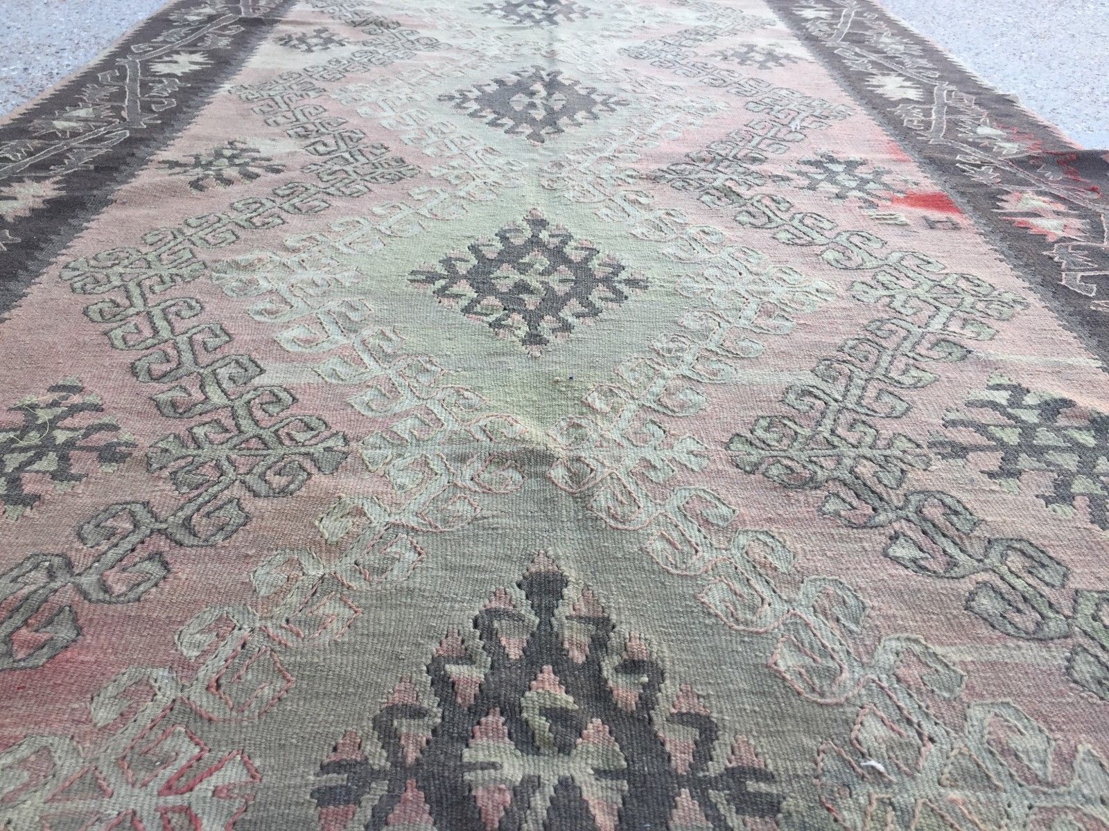 Vintage Turkish Kilim Kelim Rug 270x141cm Shabby Chic Wool, Country Home, Boho photo vintage