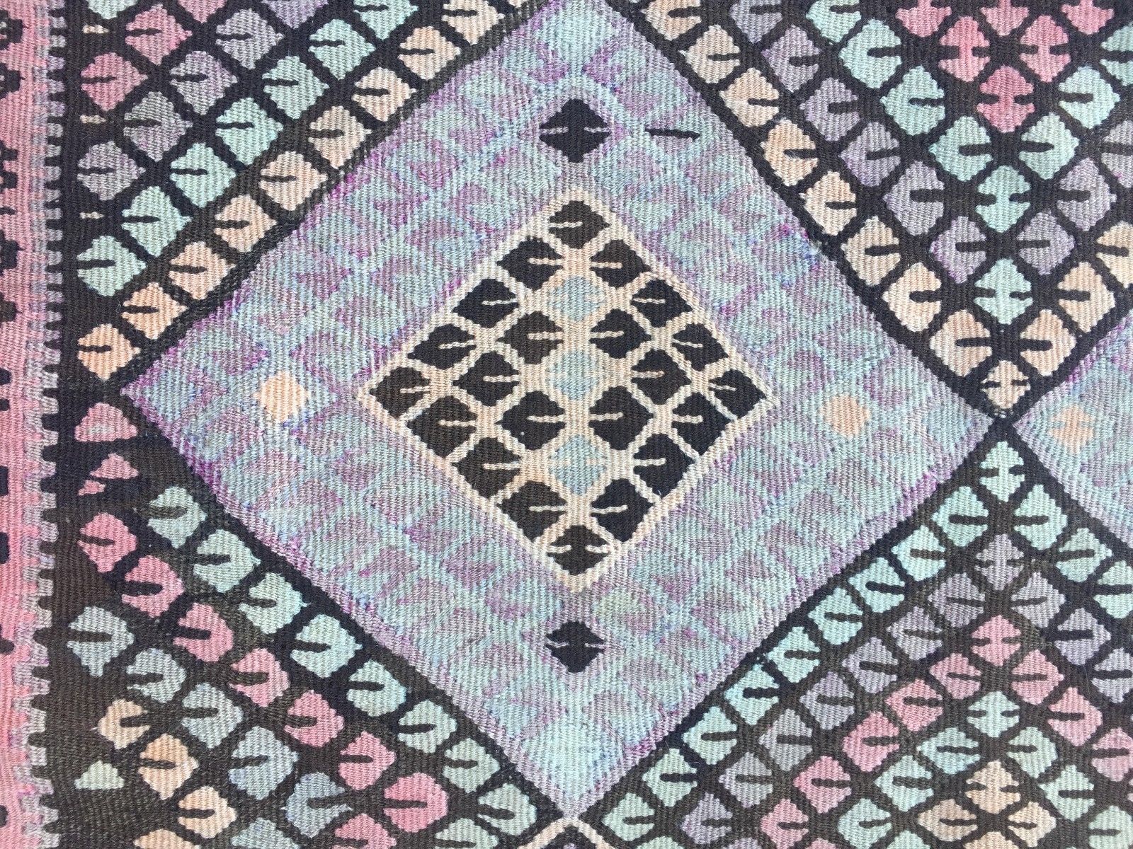 photo furniture Vintage Turkish Kilim Kelim Rug 335x115cm Shabby Chic Wool, Country Home, Boho