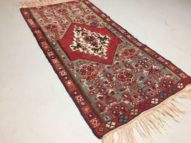 Antique Turkish Kilim Rug 147x78cm Shabby Vintage Old Wool Country Home Kelim photo Textiles