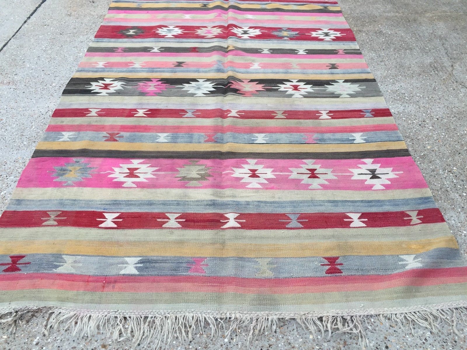 Vintage Turkish Kilim Kelim Rug 262x169cm Shabby Chic Wool, Country Home, Boho photo furniture
