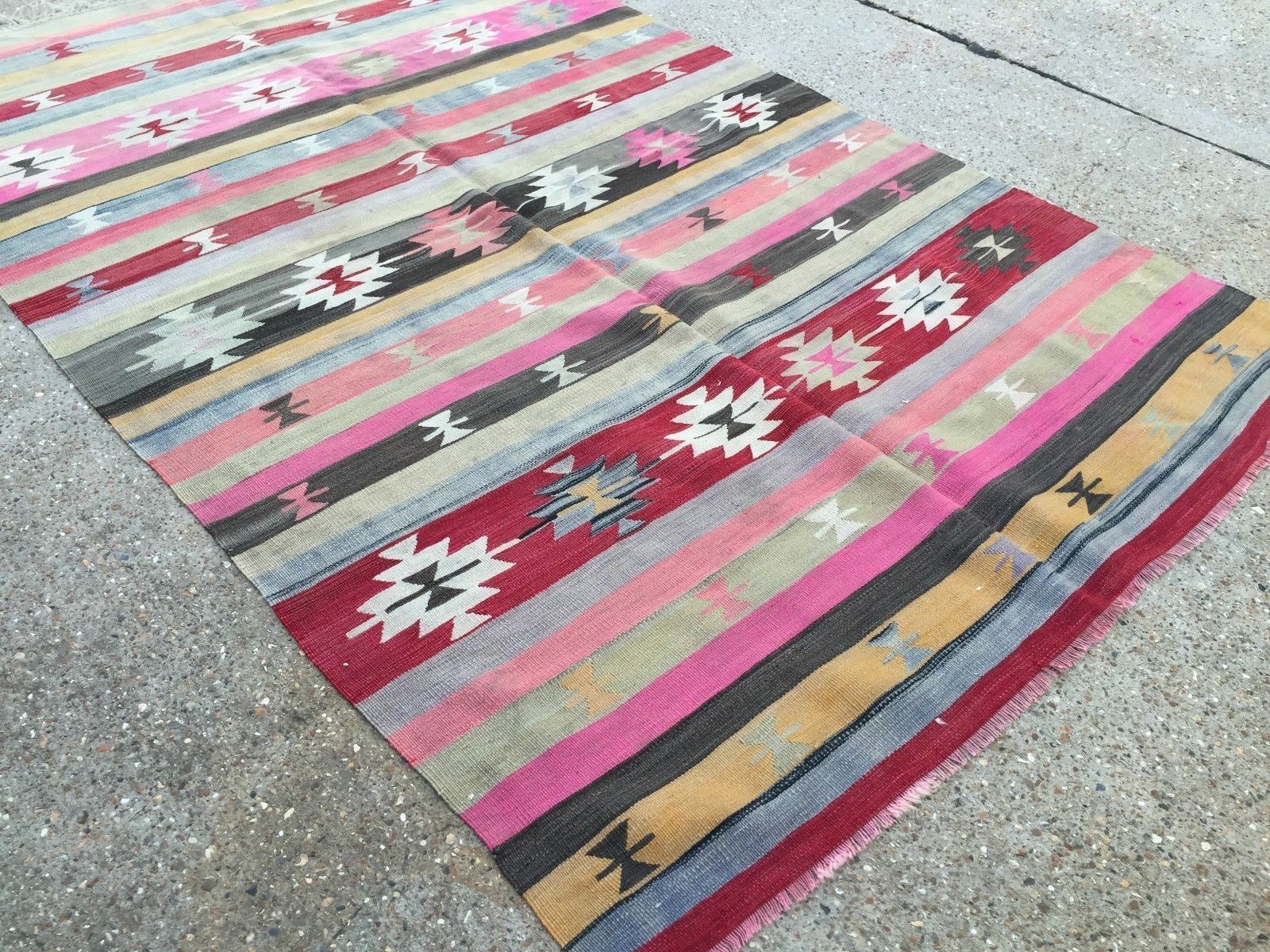 Vintage Turkish Kilim Kelim Rug 262x169cm Shabby Chic Wool, Country Home, Boho photo Textiles