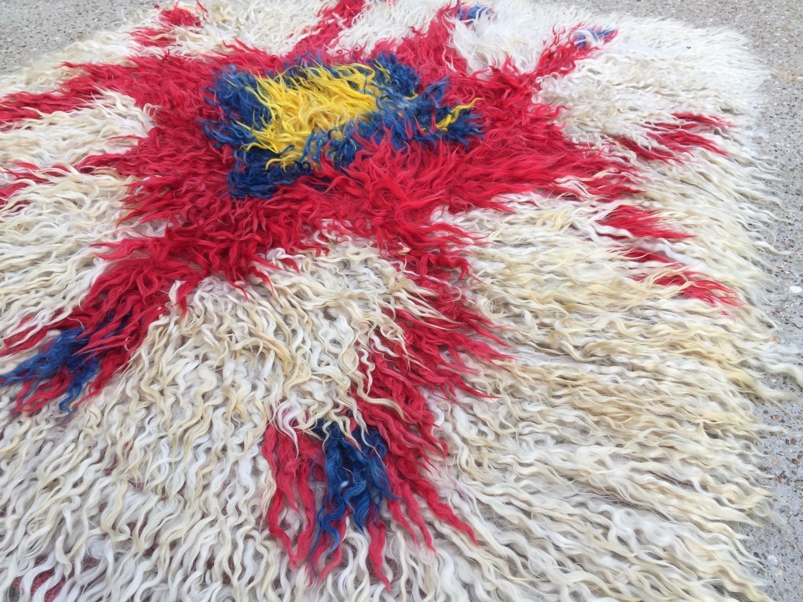 Antique Turkish Shabby Wool Rug 160x120cm Country House Chic, Shaggy, Shag Pile photo 769.0
