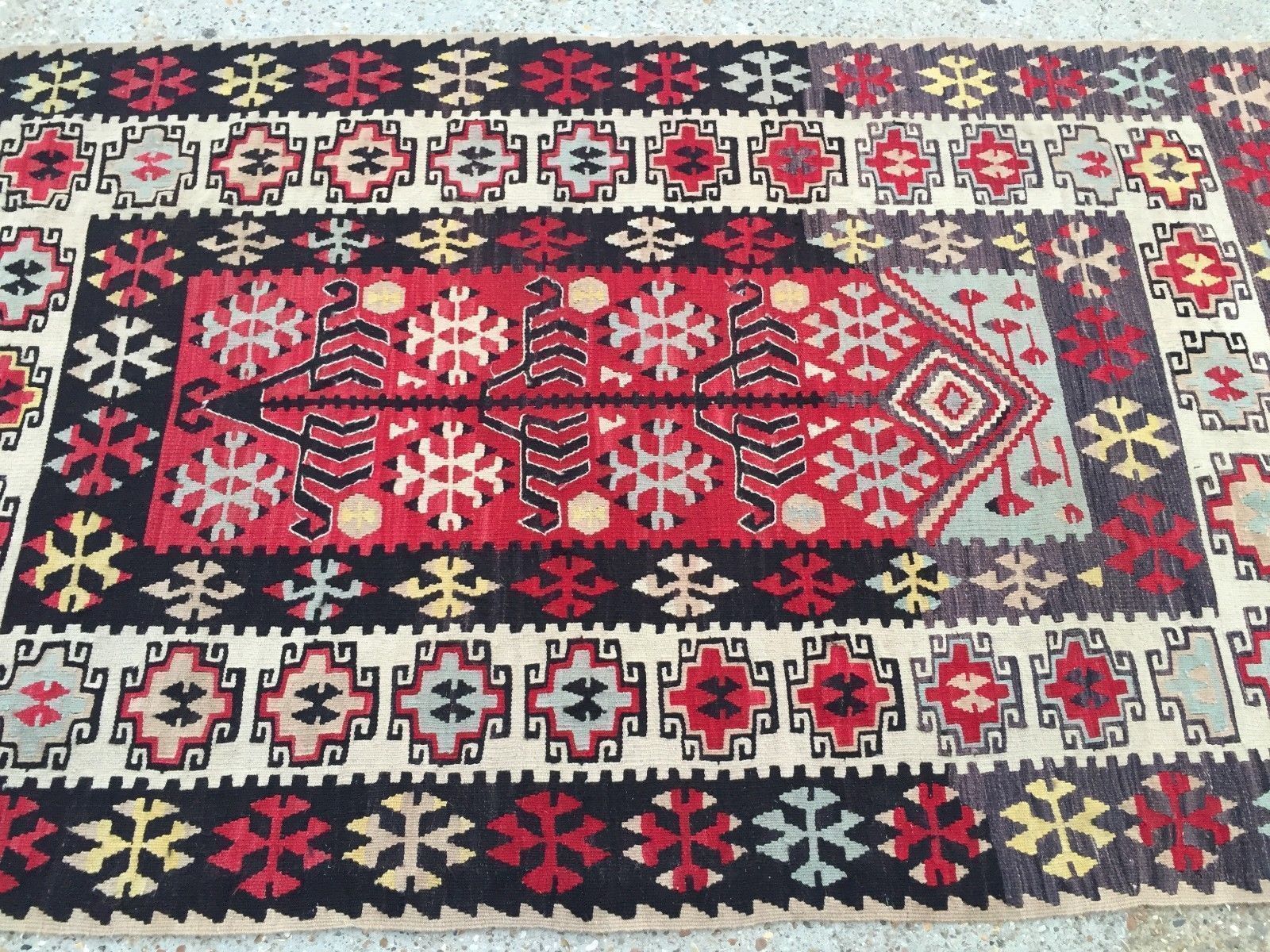 Antique Turkish Kilim Rug 180x108cm Shabby Vintage Old Wool Country Home Kelim photo for sale