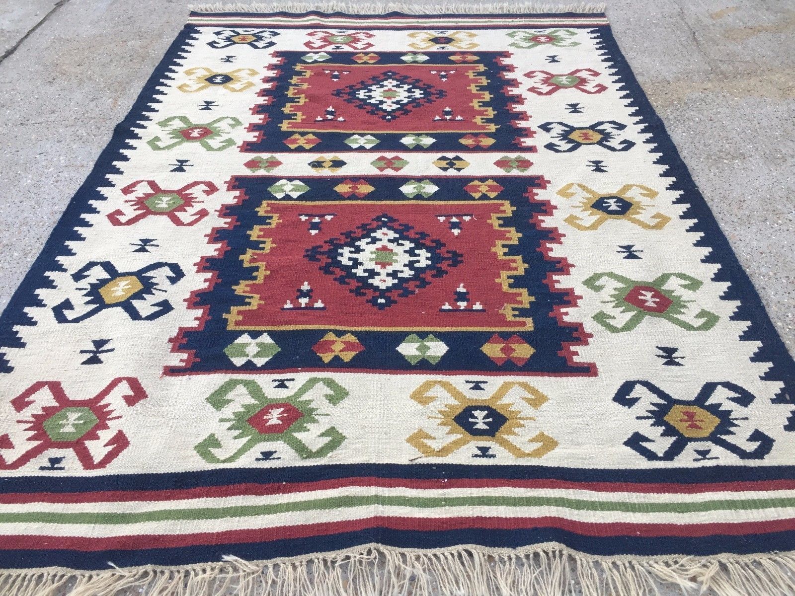 Handmade Turkish Kilim Kelim Rug 257x175cm Shabby Chic Wool, Country Home, Boho photo furniture