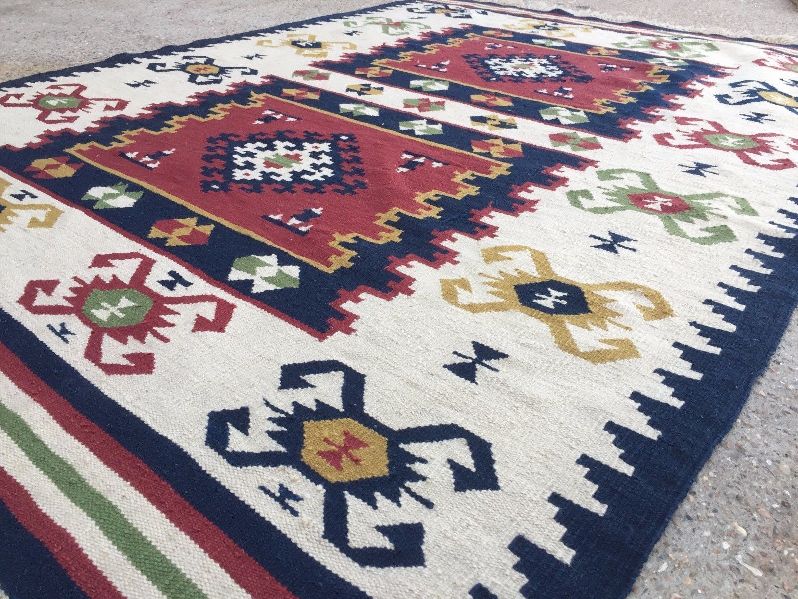 Handmade Turkish Kilim Kelim Rug 257x175cm Shabby Chic Wool, Country Home, Boho photo vinterior