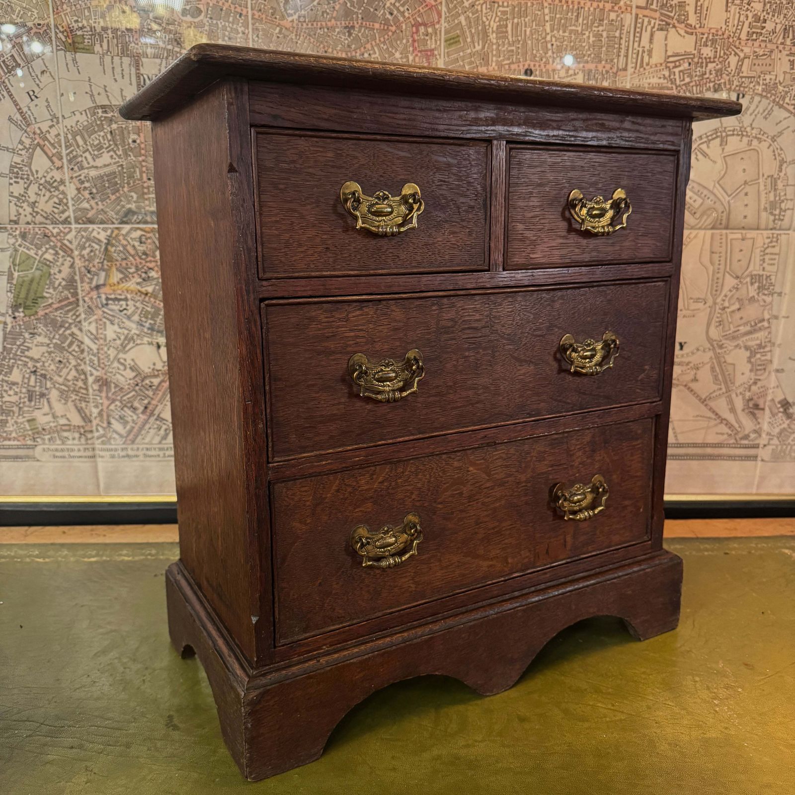 Victorian Miniature Oak Chest Of Drawers