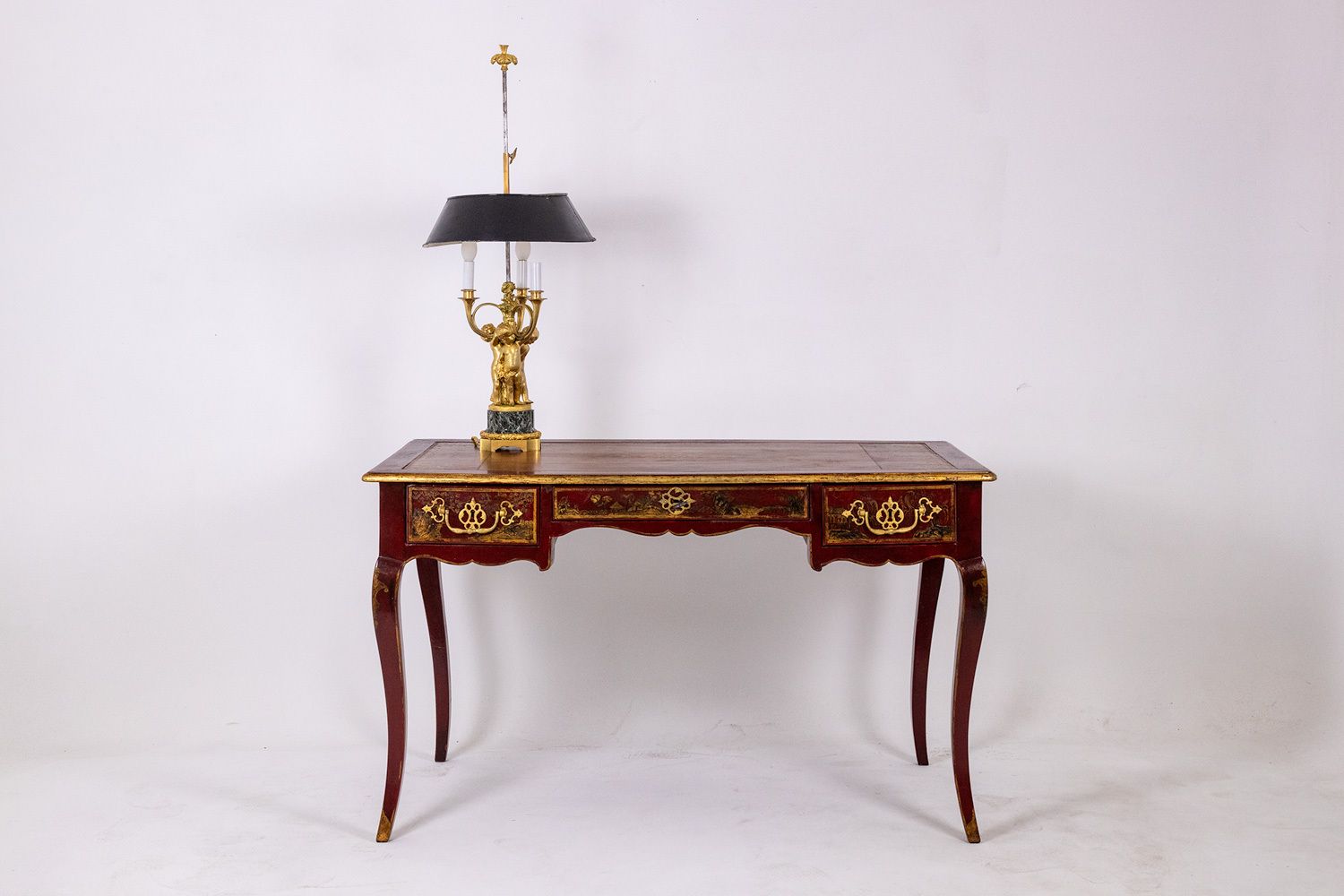 Louis XV Style Flat Desk Decorated With Lake Scenes. Circa 1800. photo Furniture