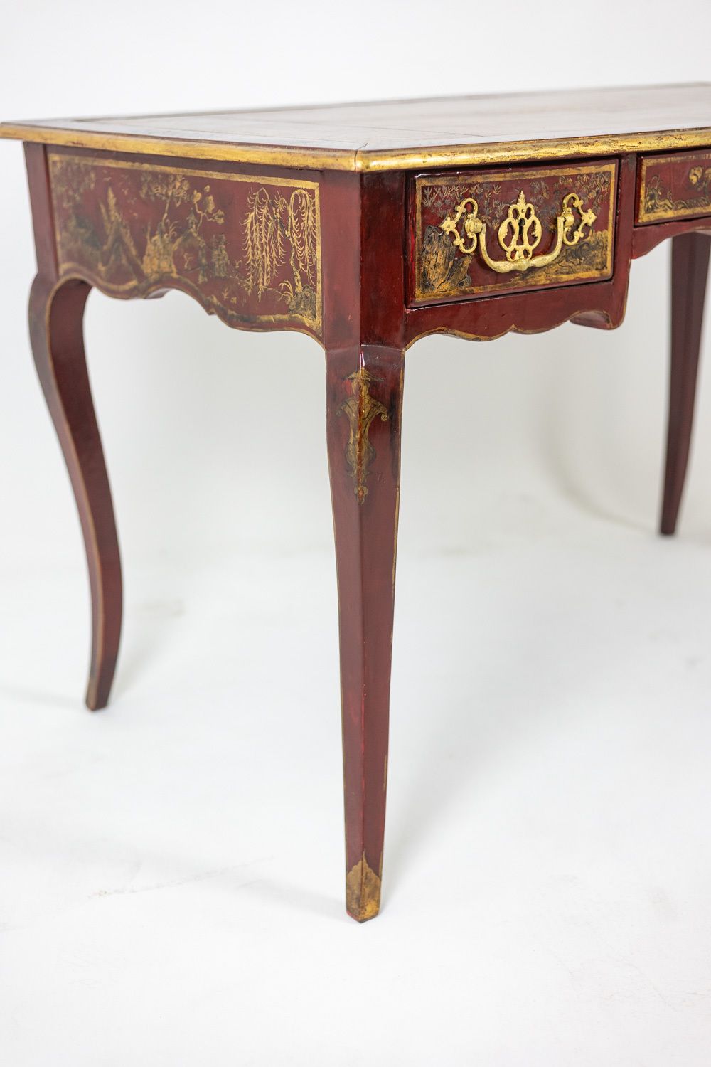 Louis XV Style Flat Desk Decorated With Lake Scenes. Circa 1800. photo vinterior