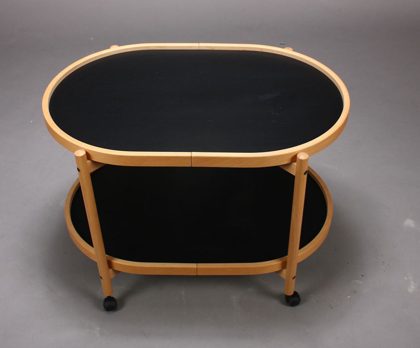Danish Modernist Oval Beech Tray Trolley By Hans Bølling For Torben ørskov, 1970s photo for sale