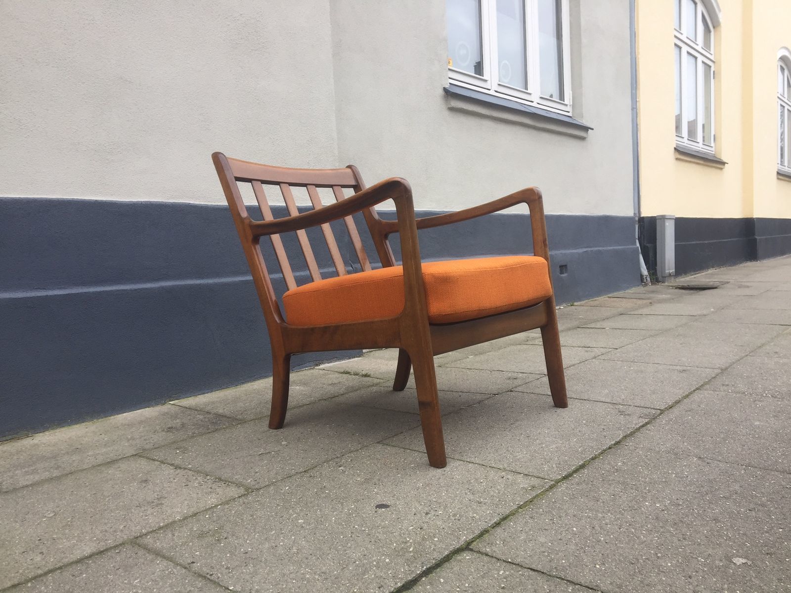 Mid Century Danish Stained Oak Easy Chair By Ole Wanscher For France & Daverkosen, 1950s photo for sale