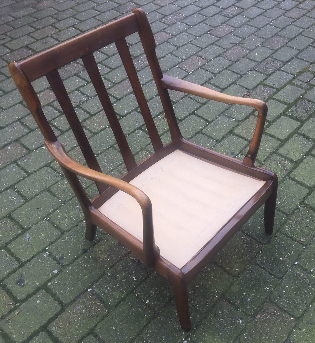Mid Century Danish Stained Oak Orange Easy Chair By Ole Wanscher For France & Daverkosen, 1950s photo vinterior