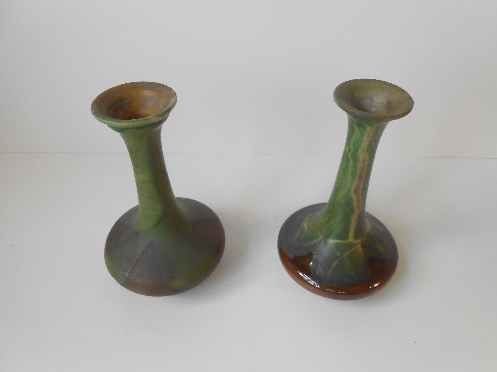 Danish Polychrome Pottery Vases By Hermann August Kähler, 1920s, Set Of 2 photo vinterior