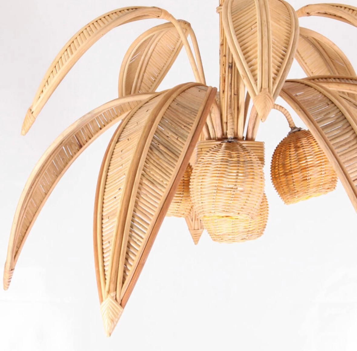 Rattan « Coconut Tree/Palm Tree » Ceiling Light photo 2899.0