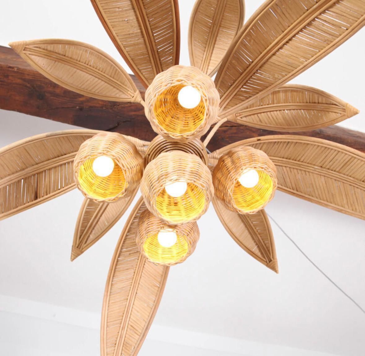 Rattan « Coconut Tree/Palm Tree » Ceiling Light photo buy