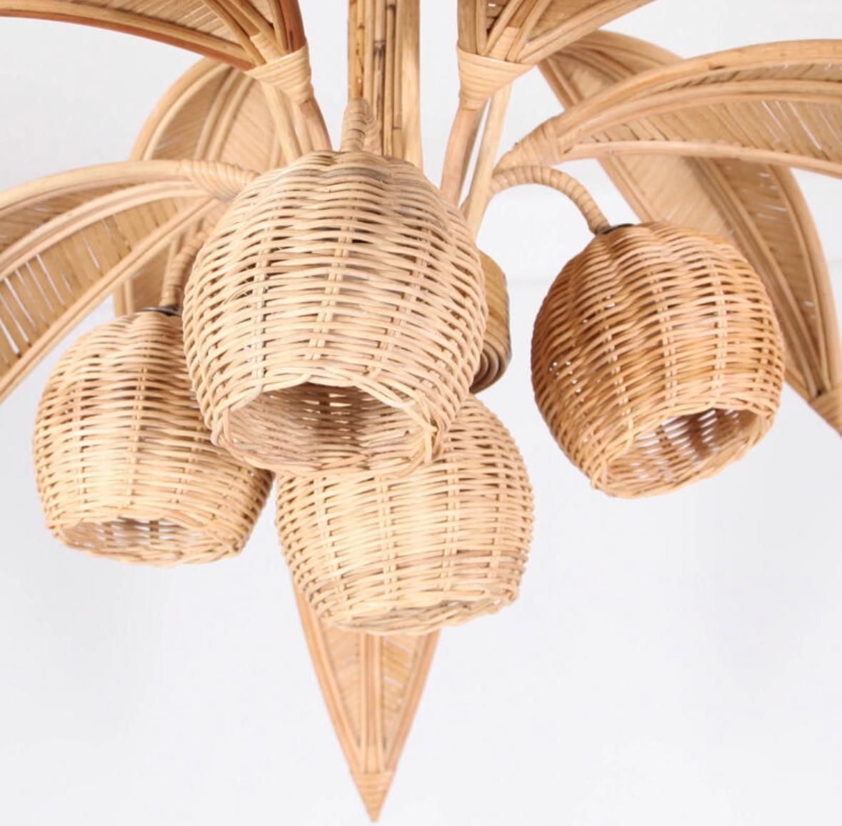 photo furniture Rattan « Coconut Tree/Palm Tree » Ceiling Light