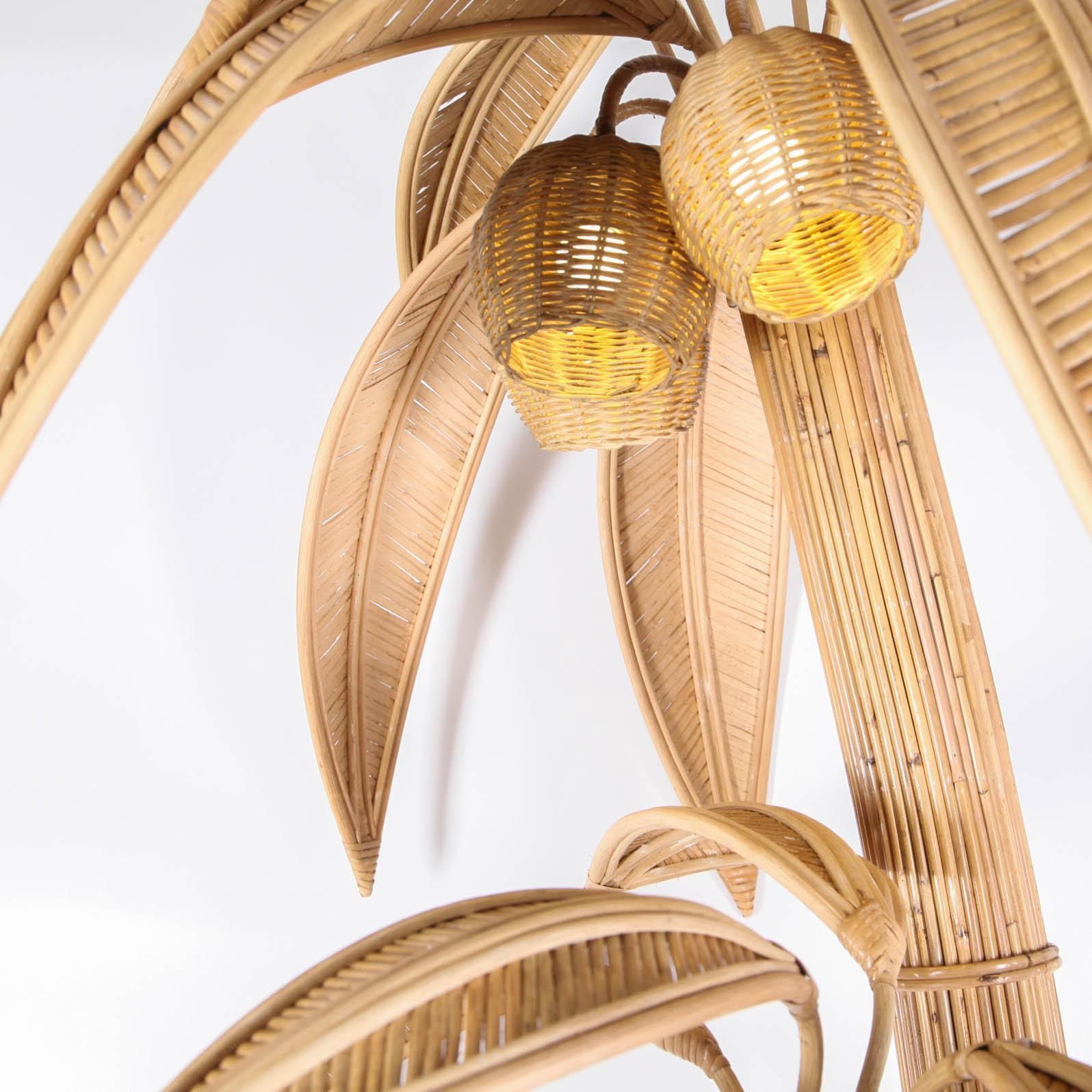 Rattan Xxl Coconut Tree / Palm Tree Floor Lamp photo Lighting