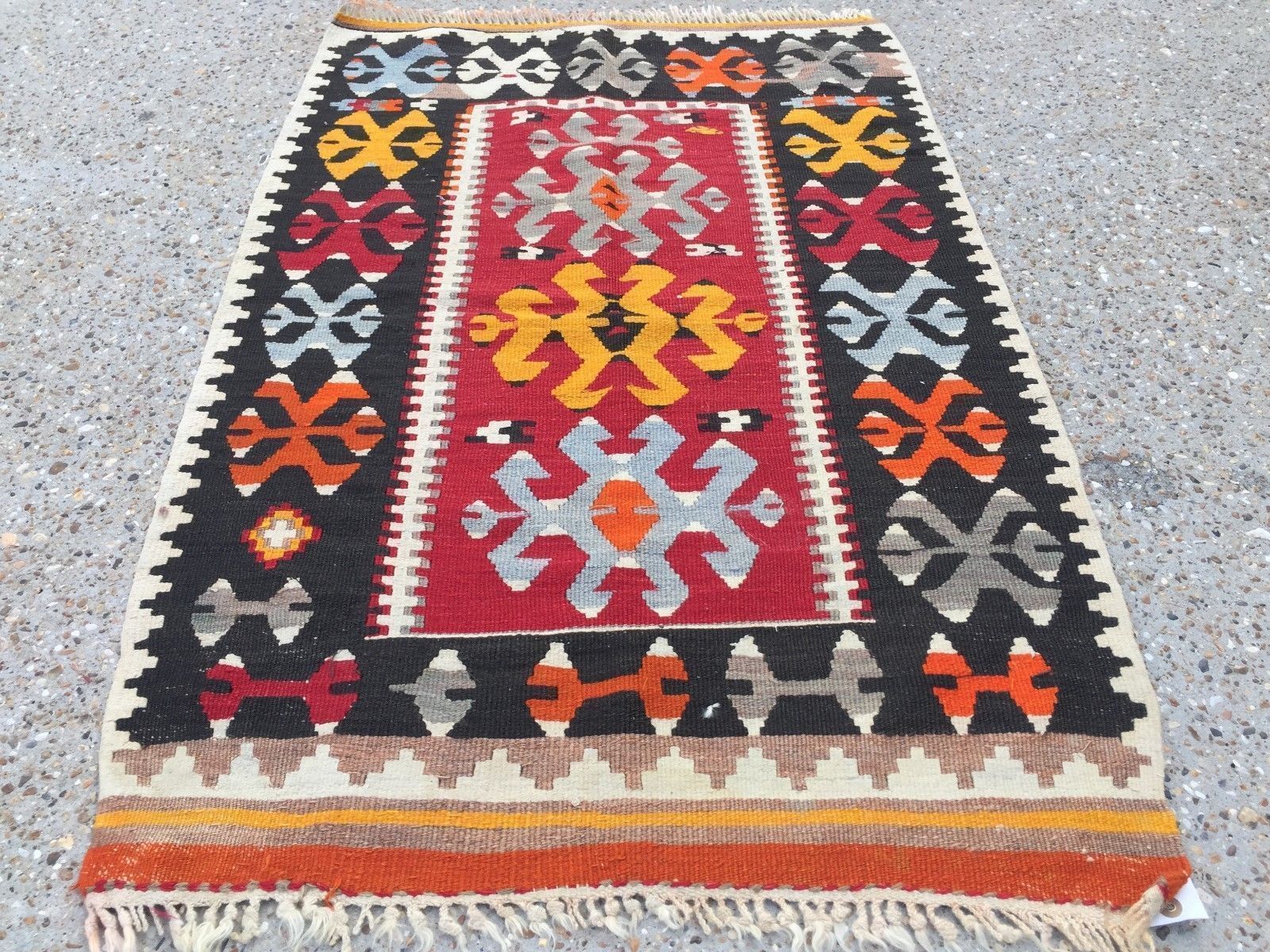 Antique Turkish Kilim Rug 120x79cm Shabby Vintage Old Wool Country Home Kelim