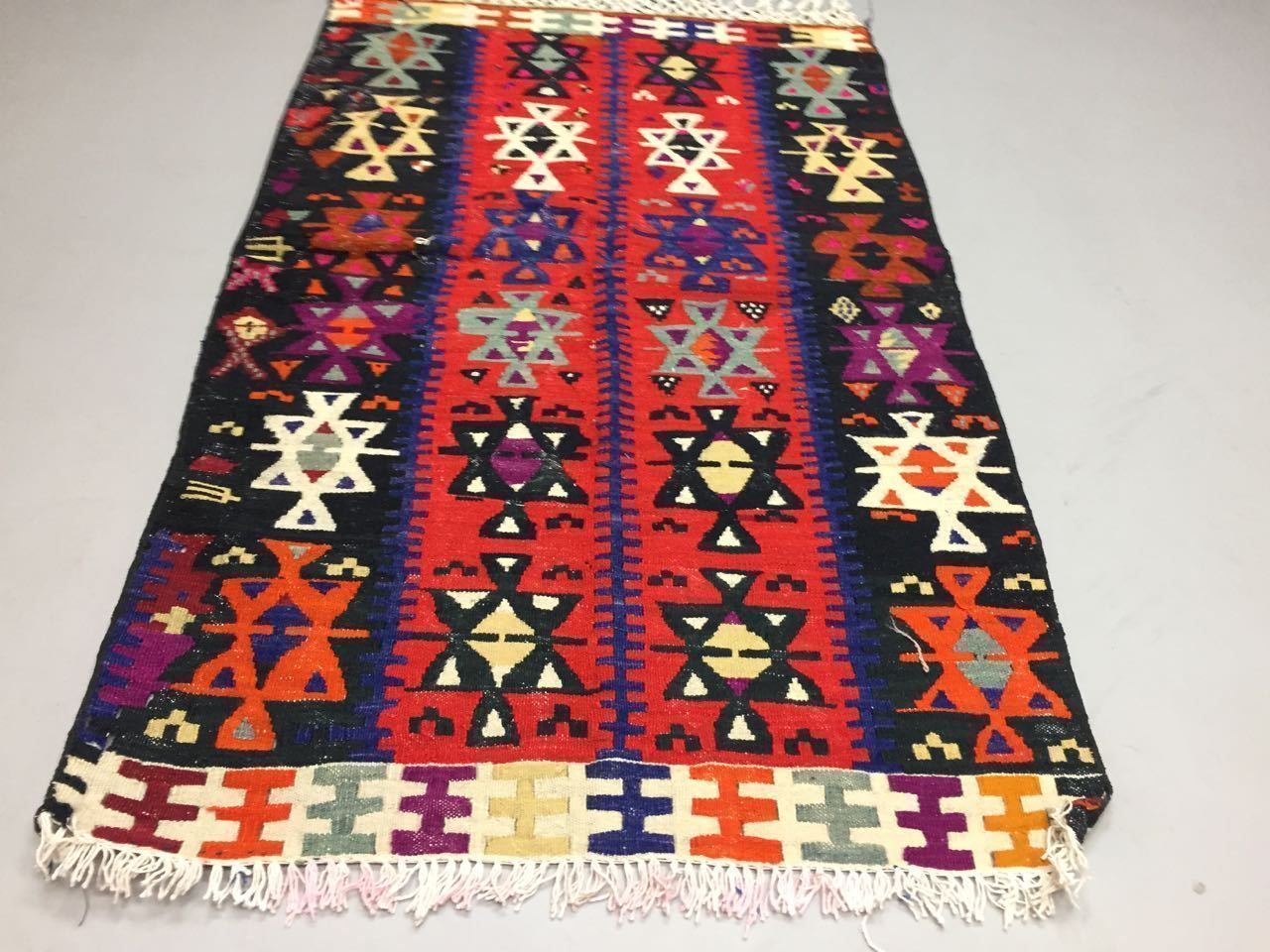 Traditional Turkish Kilim Rug 122x89cm Shabby Vintage Wool Country Home Kelim photo 235.0