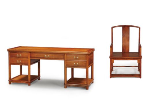 Chinese Rosewood Table And Chairs (Dalbergia Cochinchinensis) photo vintage