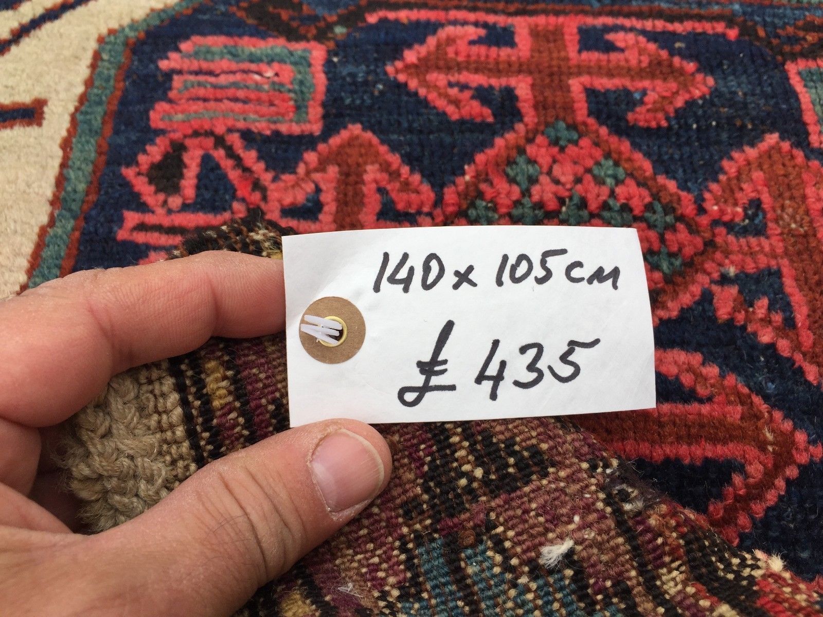 photo for sale Old Kazak Rug 140x105cm Wool Oriental Hand Made Carpet