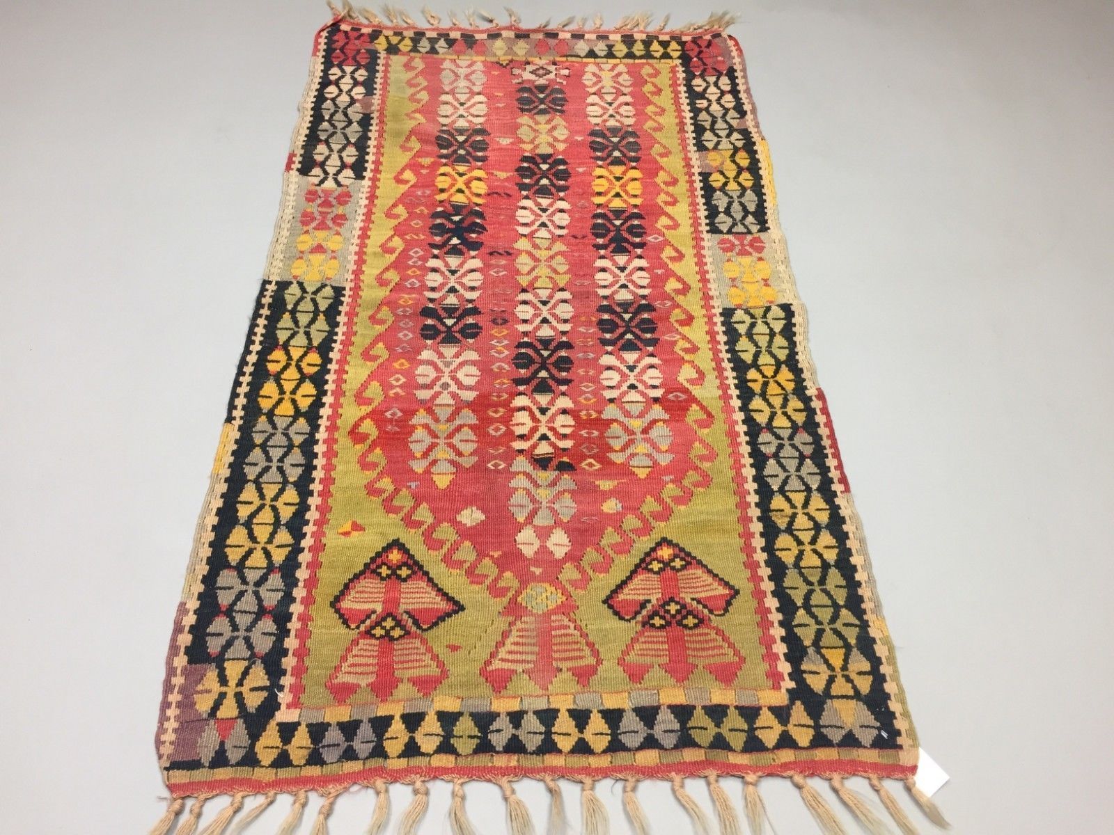 Antique Turkish Kilim Rug 150x88cm Shabby Vintage Old Wool Country Home Kelim photo for sale