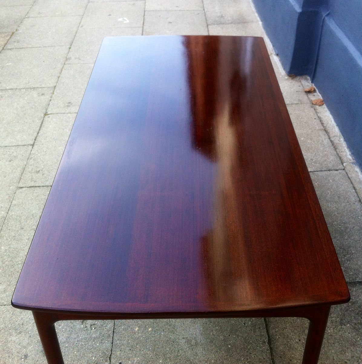 Danish Mahogony Coffee Table With Floating Top By Ole Wanscher For P. Jeppesen, 1960s photo vinterior