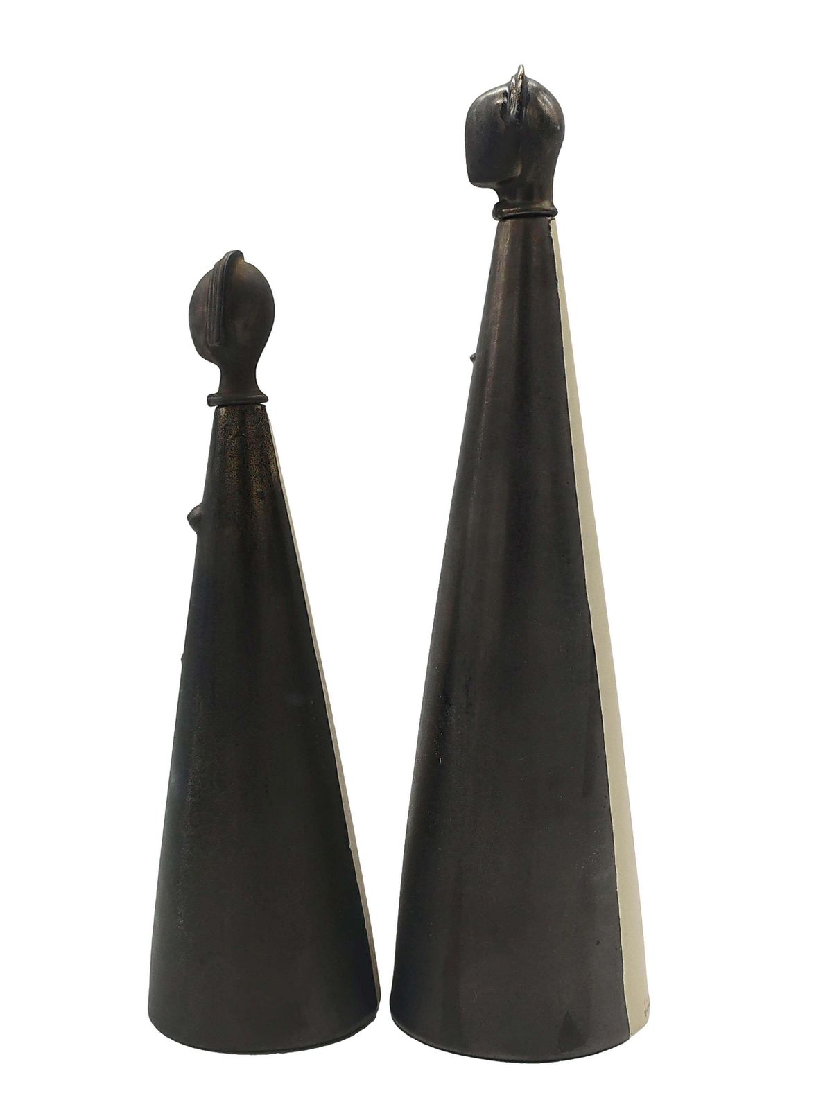 Ceramiche Chiminazzo Pair Of "His And Her" Ceramic Bottles, Italy 1970s photo for sale